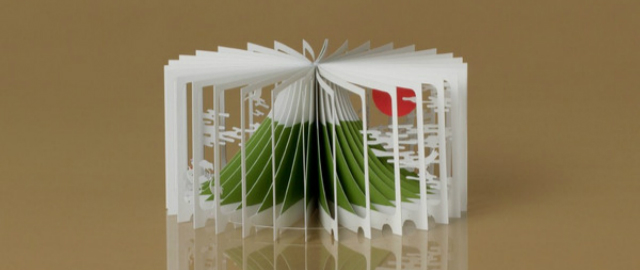 书架上的富士山 银座茑屋书店限定360°BOOK富士山立体书