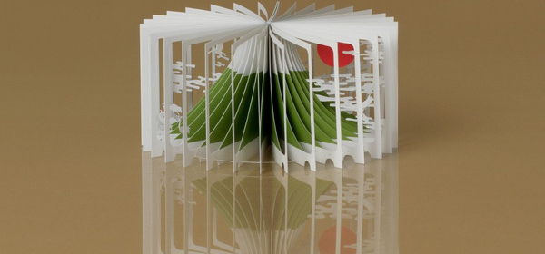 书架上的富士山 银座茑屋书店限定360°BOOK富士山立体书